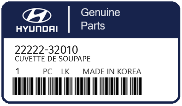 HYUNDAI - 22222-32010 CUVETTE DE SOUPAPE