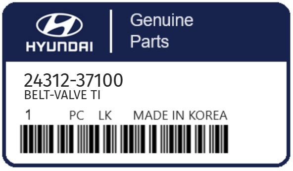 HYUNDAI - 24312-37100 BELT-VALVE TI