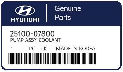 HYUNDAI - 25100-07800 POMPE A EAU