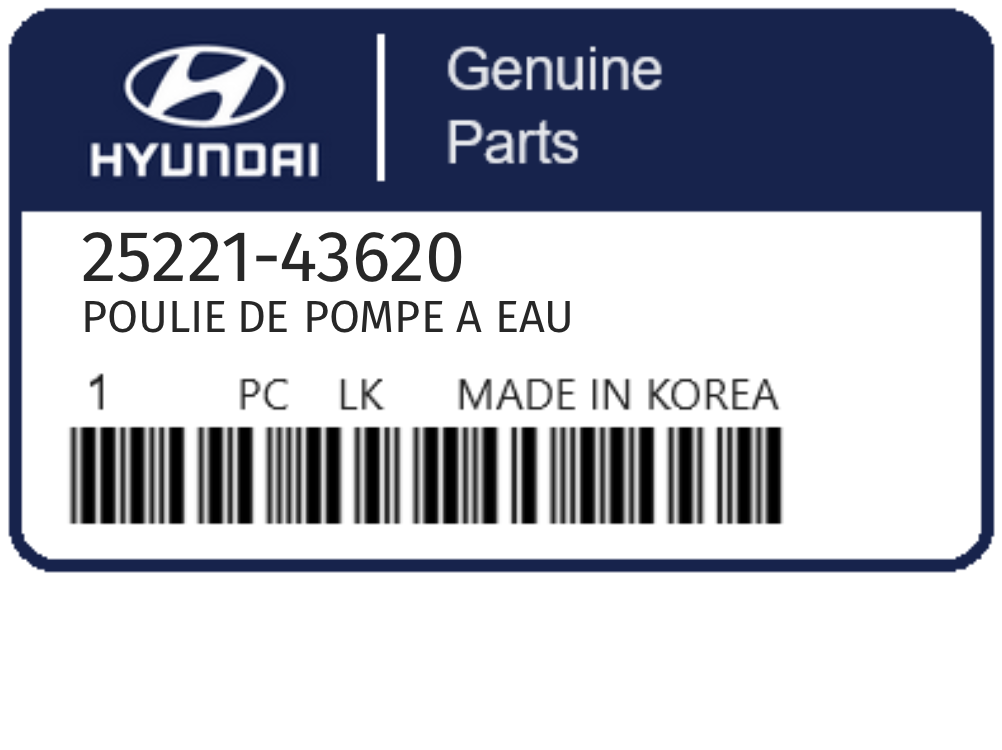 HYUNDAI - 25221-43620 POULIE DE POMPE A EAU