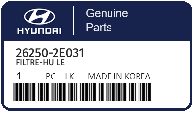 HYUNDAI - 26250-2E031 FILTRE-HUILE