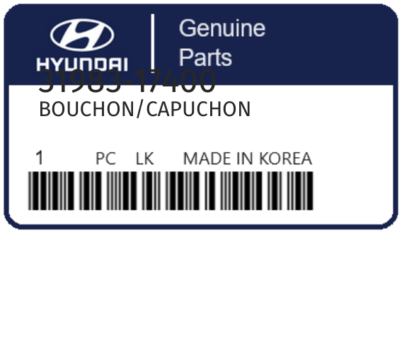 HYUNDAI - 31983-17400 BOUCHON/CAPUCHON