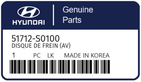 HYUNDAI - 51712-S0100 DISQUE DE FREIN (av)