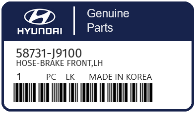 HYUNDAI - 58731-J9100 HOSE-BRAKE FRONT,LH