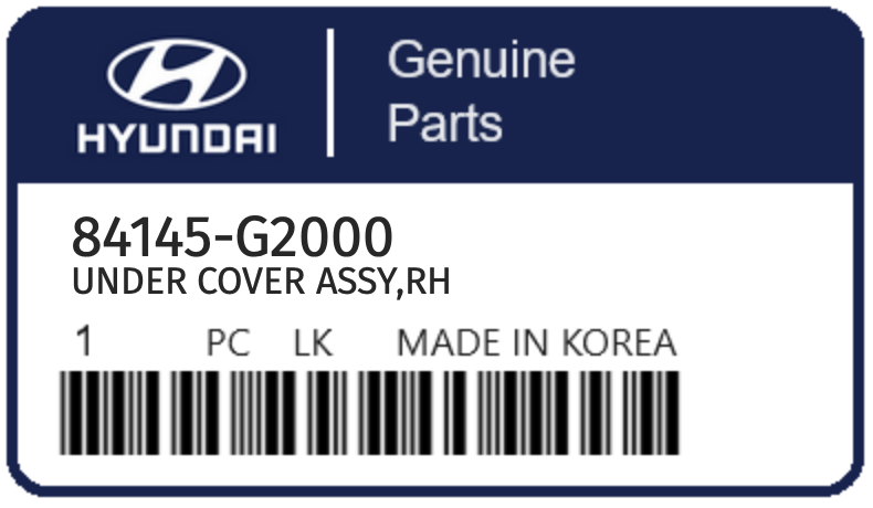 HYUNDAI - 84145-G2000 UNDER COVER ASSY,RH