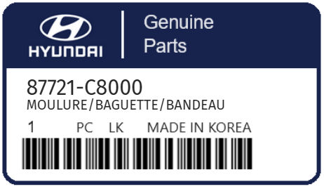 HYUNDAI - 87721-C8000 MOULURE/BAGUETTE/BANDEAU