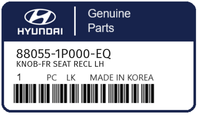 HYUNDAI - 88055-1P000-EQ KNOB-FR SEAT RECL LH