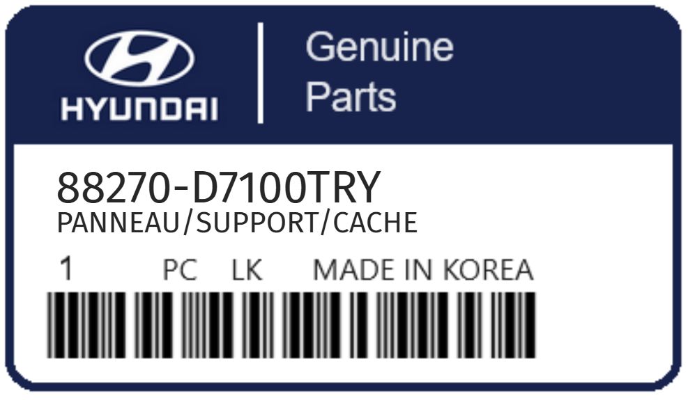 HYUNDAI - 88270-D7100TRY PANNEAU/SUPPORT/CACHE