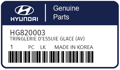 HYUNDAI - HG820003 TRINGLERIE D'ESSUIE GLACE (av)