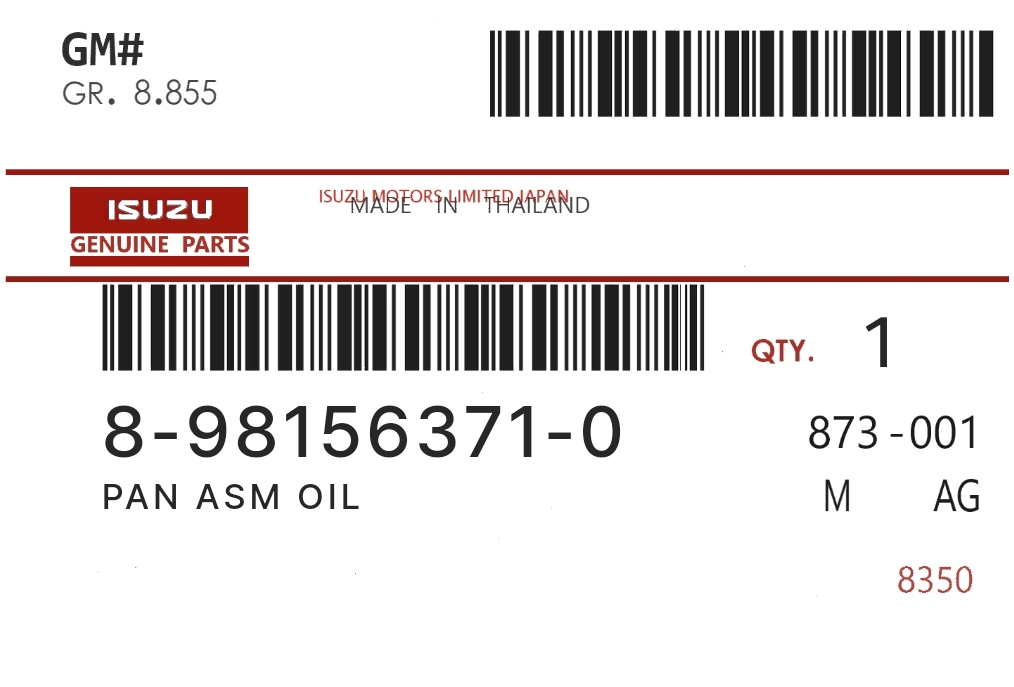 ISUZU - 89815-63710 PAN ASM OIL