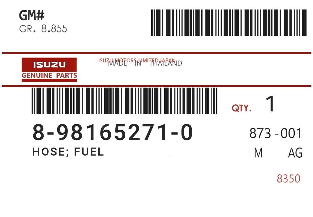 ISUZU - 89816-52710 HOSE; FUEL