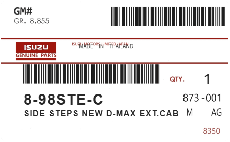 ISUZU - 898STEC SIDE STEPS NEW D-MAX EXT.CAB