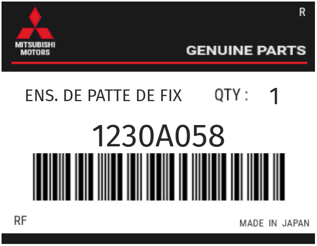 MITSUBISHI - 1230A058 ENS. DE PATTE DE FIX