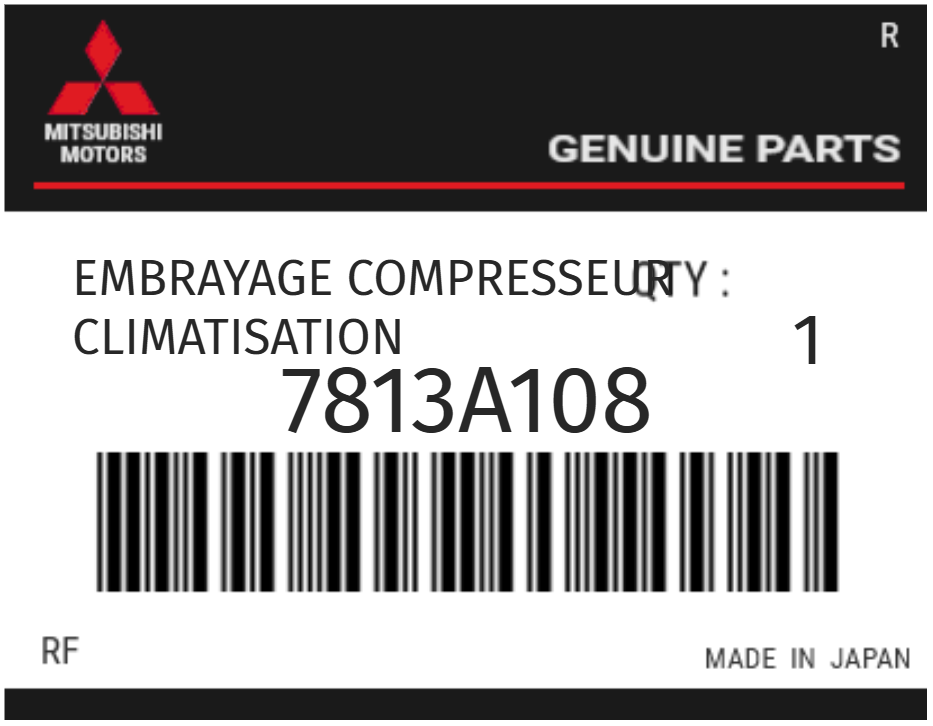 MITSUBISHI - 7813A108 EMBRAYAGE COMPRESSEUR CLIMATISATION