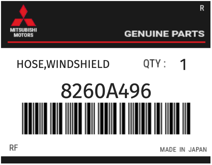 MITSUBISHI - 8260A496 HOSE,WINDSHIELD