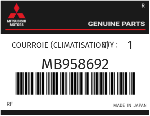 MITSUBISHI - MB958692 COURROIE (climatisation)