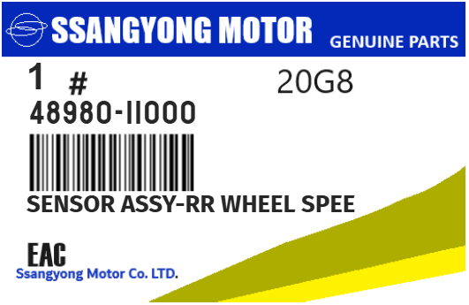 SSANGYONG - 48980-11000 SENSOR ASSY-RR WHEEL SPEE