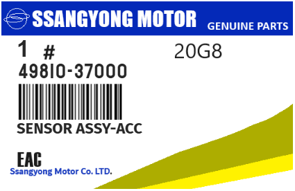 SSANGYONG - 49810-37000 SENSOR ASSY-ACC