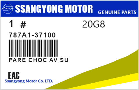 SSANGYONG - 787A1-37100 PARE CHOC AV SU