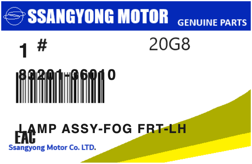 SSANGYONG - 83201-36010 LAMP ASSY-FOG FRT-LH