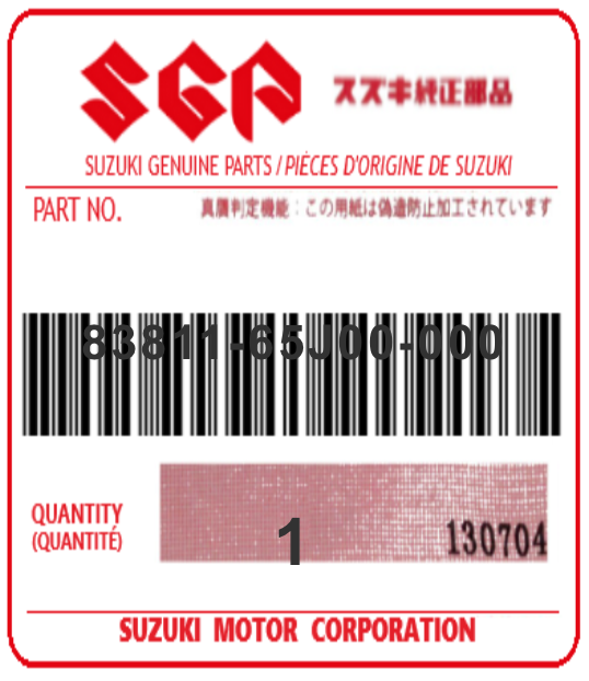 SUZUKI - 83811-65J00 LECHE-VITRE (porte-avd-ext)