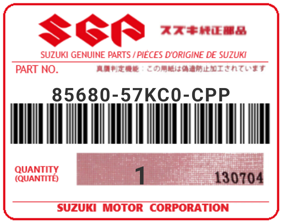 SUZUKI - 85680-57KC0-CPP HOUSSE D'ASSISE (siege-avg)