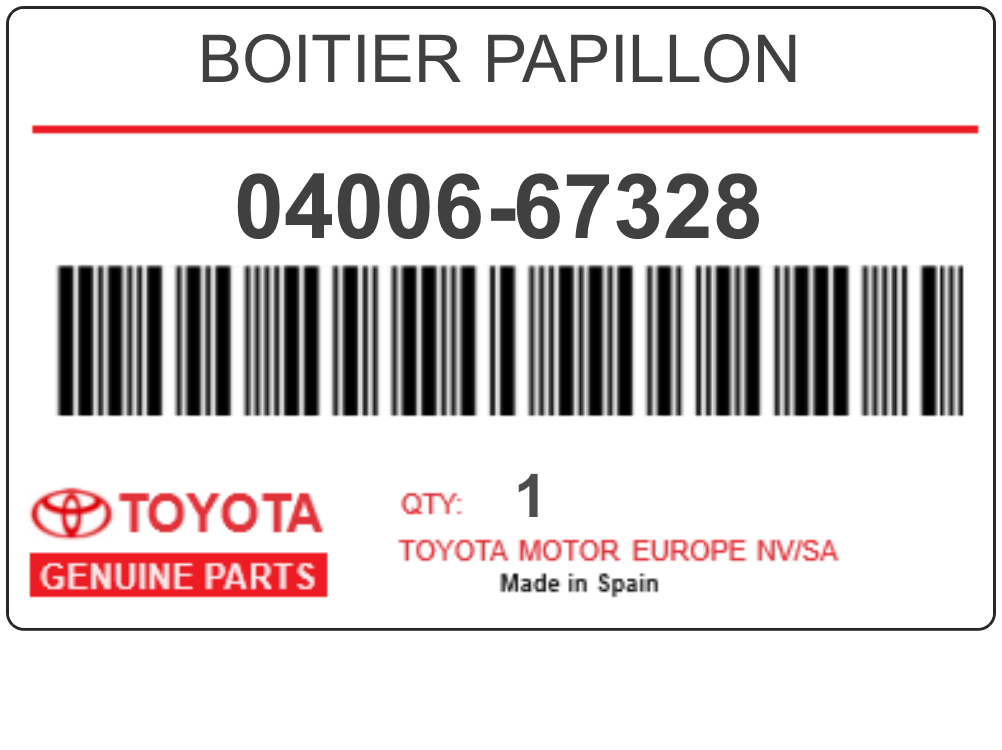 TOYOTA - 04006-67328 BOITIER PAPILLON