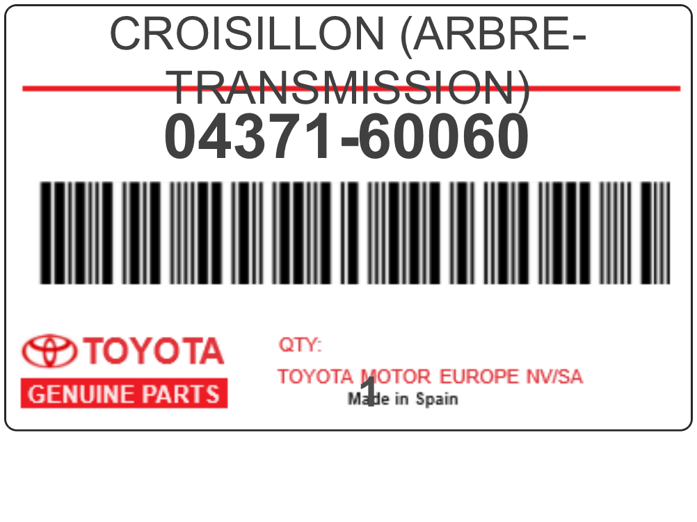TOYOTA - 04371-60060 CROISILLON (arbre-transmission)