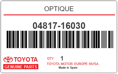 TOYOTA - 04817-16030 OPTIQUE