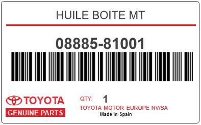 TOYOTA - 08885-81001 HUILE BOITE MT