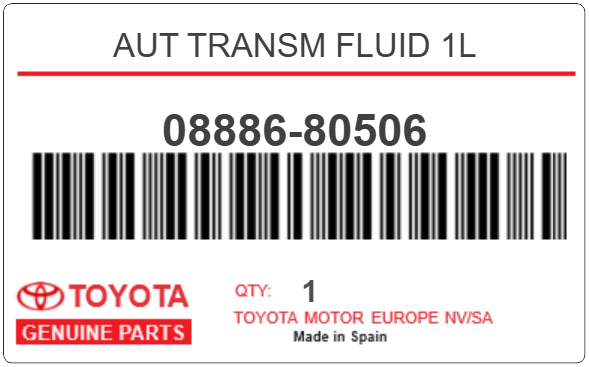 TOYOTA - 08886-80506 AUT TRANSM FLUID 1L