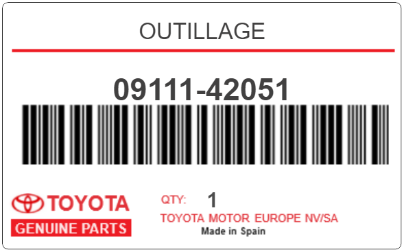 TOYOTA - 09111-42051 OUTILLAGE