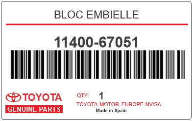 TOYOTA - 11400-67051 BLOC EMBIELLE