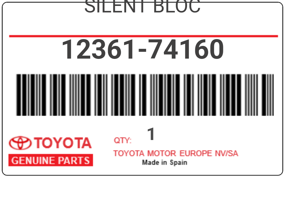 TOYOTA - 12361-74160 SILENT BLOC