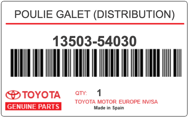 TOYOTA - 13503-54030 POULIE GALET (distribution)