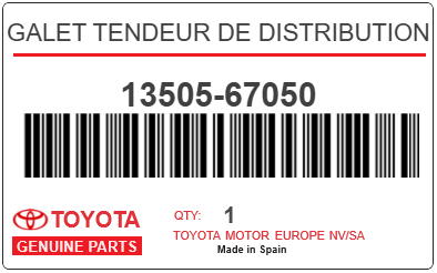 TOYOTA - 13505-67050 GALET TENDEUR DE DISTRIBUTION