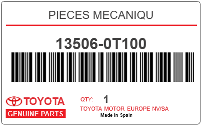 TOYOTA - 13506-0T100 PIECES MECANIQU