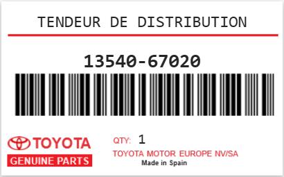 TOYOTA - 13540-67020 TENDEUR DE DISTRIBUTION