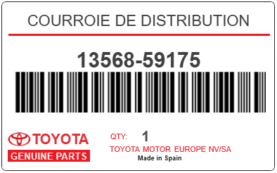 TOYOTA - 13568-59175 COURROIE DE DISTRIBUTION