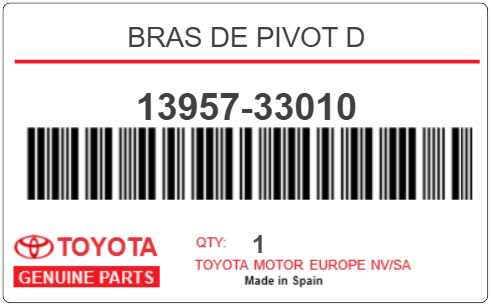 TOYOTA - 13957-33010 BRAS DE PIVOT D