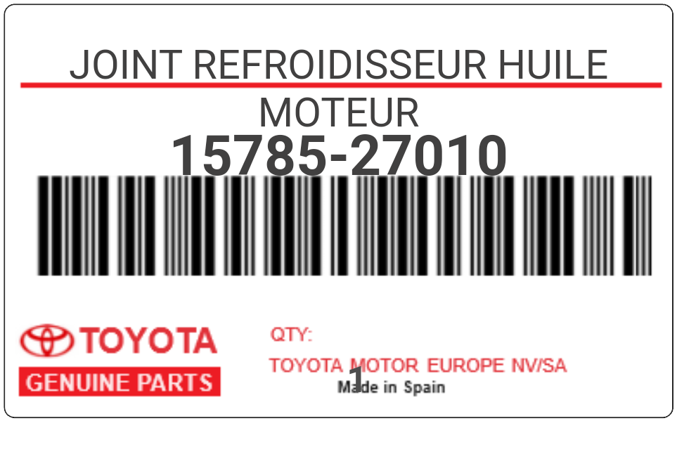 TOYOTA - 15785-27010 JOINT REFROIDISSEUR HUILE MOTEUR