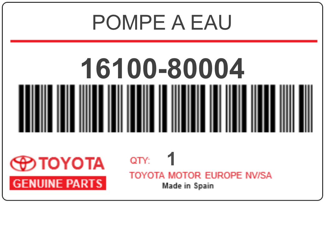 TOYOTA - 16100-80004 POMPE A EAU