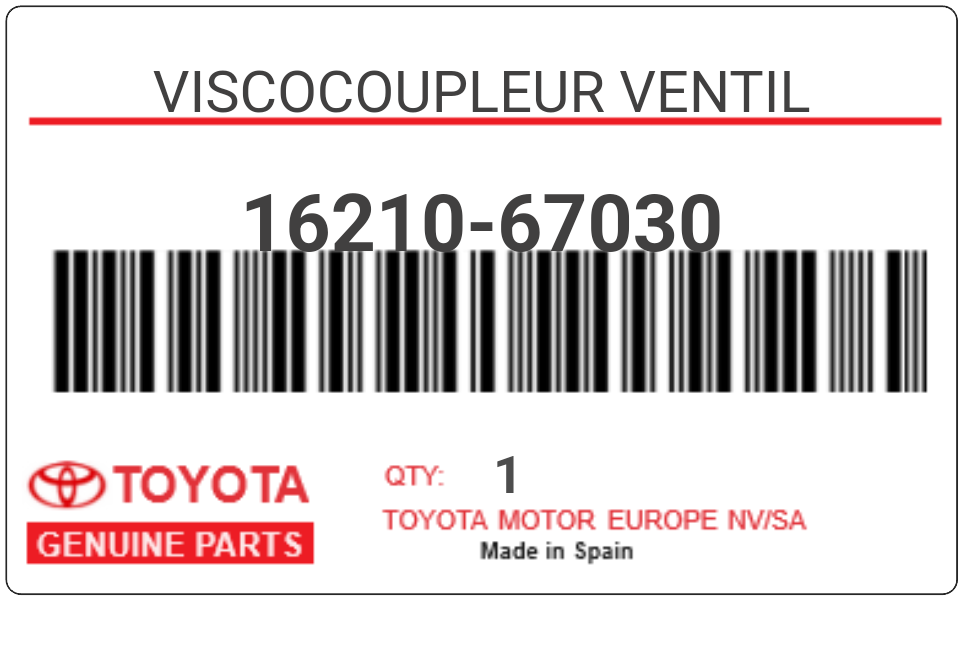 TOYOTA - 16210-67030 VISCOCOUPLEUR VENTIL