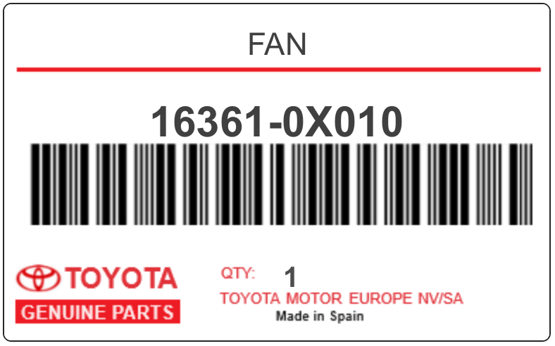 TOYOTA - 16361-0X010 FAN