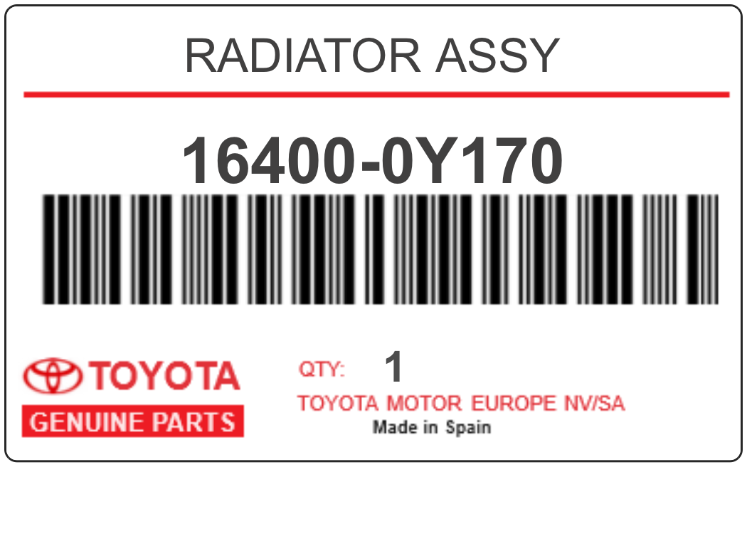 TOYOTA - 16400-0Y170 RADIATOR ASSY