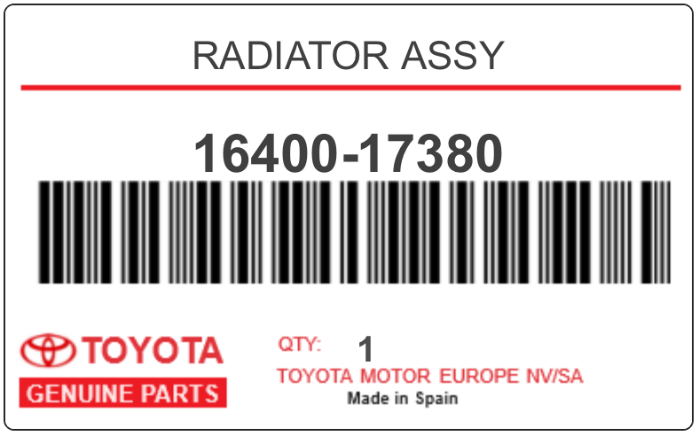 TOYOTA - 16400-17380 RADIATOR ASSY