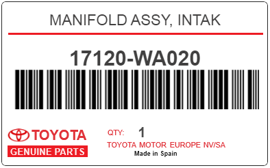 TOYOTA - 17120-WA020 MANIFOLD ASSY, INTAK