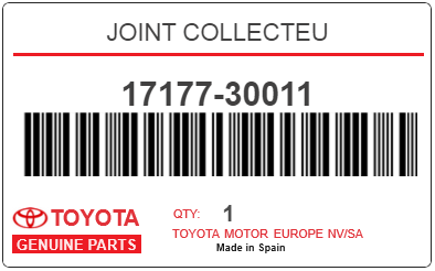 TOYOTA - 17177-30011 JOINT COLLECTEU