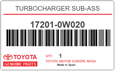 TOYOTA - 17201-0W020 TURBOCHARGER SUB-ASS