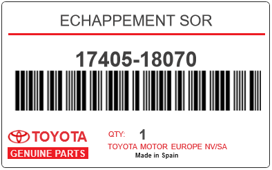 TOYOTA - 17405-18070 ECHAPPEMENT SOR